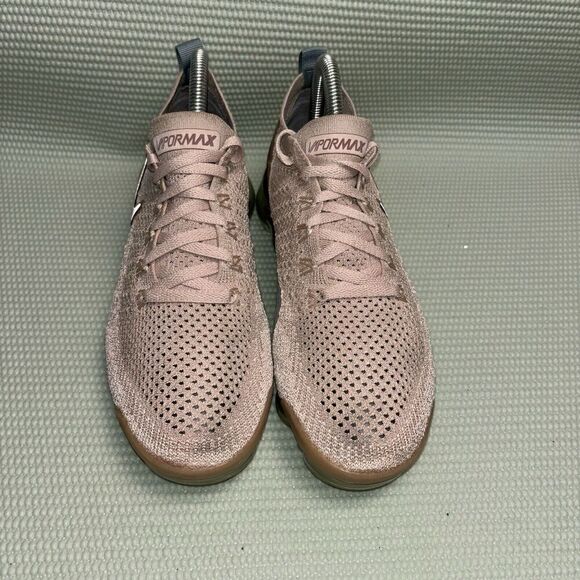 Nike Air Vapormax Flyknit 2 Shoes Womens Size 7.5 942843-203 Rose Gold Bio Beige - Picture 2 of 9